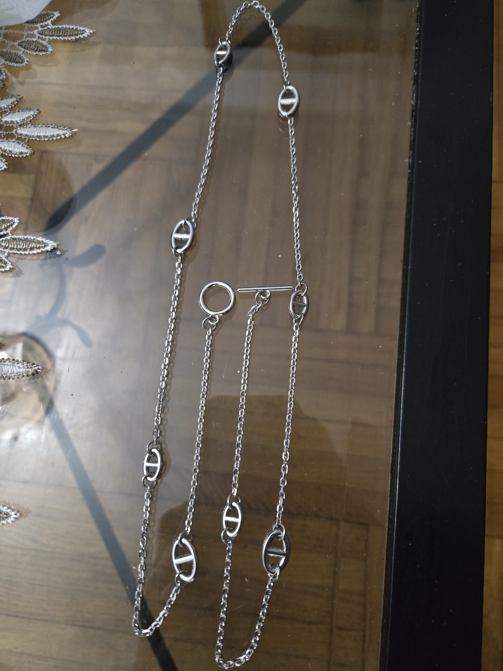 Silver Link Toggle Necklace